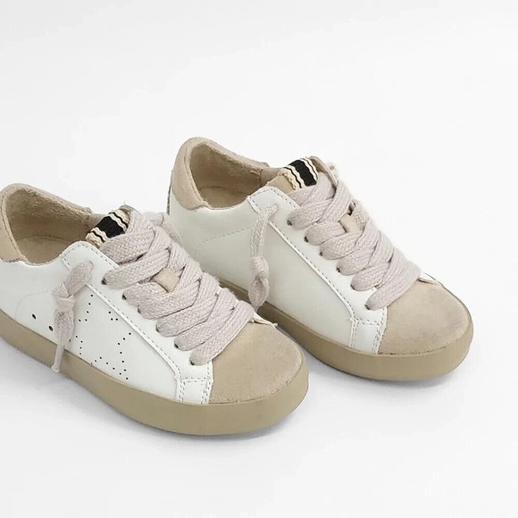 SHU SHOP Other - NIB "SHU SHOP" SHOE MIA SNEAKER TODDLER 12 LACES IVORY/BEIGE STAR MSRP $69.90